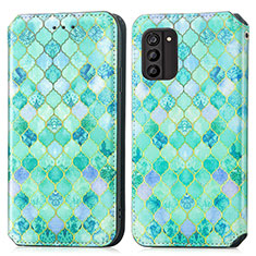 Coque Portefeuille Motif Fantaisie Livre Cuir Etui Clapet S02D pour Nokia G100 Vert