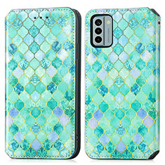 Coque Portefeuille Motif Fantaisie Livre Cuir Etui Clapet S02D pour Nokia G22 Vert