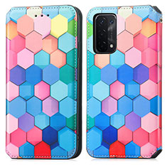 Coque Portefeuille Motif Fantaisie Livre Cuir Etui Clapet S02D pour OnePlus Nord N200 5G Colorful