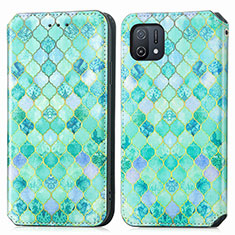 Coque Portefeuille Motif Fantaisie Livre Cuir Etui Clapet S02D pour Oppo A16K Vert