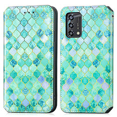 Coque Portefeuille Motif Fantaisie Livre Cuir Etui Clapet S02D pour Oppo A74 4G Vert