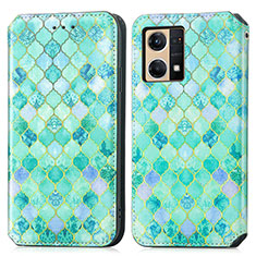 Coque Portefeuille Motif Fantaisie Livre Cuir Etui Clapet S02D pour Oppo F21 Pro 4G Vert