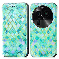 Coque Portefeuille Motif Fantaisie Livre Cuir Etui Clapet S02D pour Oppo Find X6 5G Vert