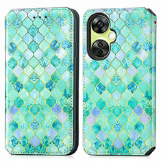 Coque Portefeuille Motif Fantaisie Livre Cuir Etui Clapet S02D pour Oppo K11x 5G Vert