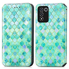 Coque Portefeuille Motif Fantaisie Livre Cuir Etui Clapet S02D pour Oppo K9S 5G Vert