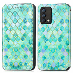 Coque Portefeuille Motif Fantaisie Livre Cuir Etui Clapet S02D pour Realme GT Master 5G Vert