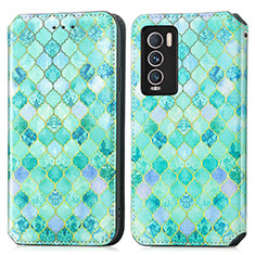 Coque Portefeuille Motif Fantaisie Livre Cuir Etui Clapet S02D pour Realme GT Master Explorer 5G Vert