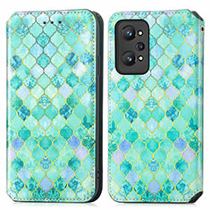 Coque Portefeuille Motif Fantaisie Livre Cuir Etui Clapet S02D pour Realme GT Neo2 5G Vert