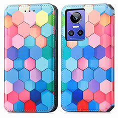 Coque Portefeuille Motif Fantaisie Livre Cuir Etui Clapet S02D pour Realme GT Neo3 5G Colorful