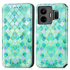 Coque Portefeuille Motif Fantaisie Livre Cuir Etui Clapet S02D pour Realme GT Neo5 5G Vert