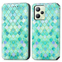 Coque Portefeuille Motif Fantaisie Livre Cuir Etui Clapet S02D pour Realme Narzo 50A Prime Vert