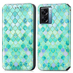 Coque Portefeuille Motif Fantaisie Livre Cuir Etui Clapet S02D pour Realme Q5i 5G Vert