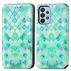 Coque Portefeuille Motif Fantaisie Livre Cuir Etui Clapet S02D pour Samsung Galaxy A23 4G Vert