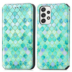 Coque Portefeuille Motif Fantaisie Livre Cuir Etui Clapet S02D pour Samsung Galaxy A33 5G Vert