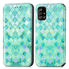 Coque Portefeuille Motif Fantaisie Livre Cuir Etui Clapet S02D pour Samsung Galaxy A51 4G Vert