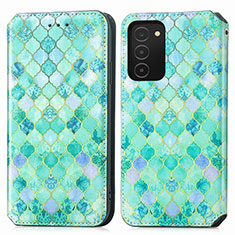 Coque Portefeuille Motif Fantaisie Livre Cuir Etui Clapet S02D pour Samsung Galaxy M02s Vert