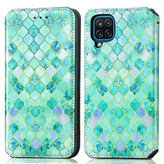 Coque Portefeuille Motif Fantaisie Livre Cuir Etui Clapet S02D pour Samsung Galaxy M12 Vert