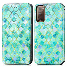 Coque Portefeuille Motif Fantaisie Livre Cuir Etui Clapet S02D pour Samsung Galaxy S20 FE 4G Vert