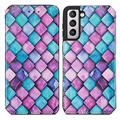 Coque Portefeuille Motif Fantaisie Livre Cuir Etui Clapet S02D pour Samsung Galaxy S21 Plus 5G Violet