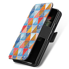 Coque Portefeuille Motif Fantaisie Livre Cuir Etui Clapet S02D pour Samsung Galaxy Z Fold4 5G Marron