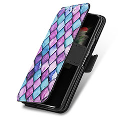 Coque Portefeuille Motif Fantaisie Livre Cuir Etui Clapet S02D pour Samsung Galaxy Z Fold4 5G Violet