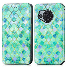 Coque Portefeuille Motif Fantaisie Livre Cuir Etui Clapet S02D pour Sharp Aquos R8 Vert