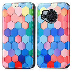 Coque Portefeuille Motif Fantaisie Livre Cuir Etui Clapet S02D pour Sharp Aquos R8s Colorful