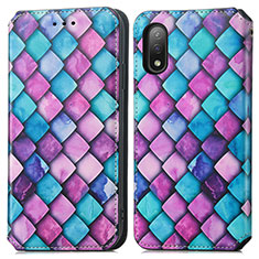 Coque Portefeuille Motif Fantaisie Livre Cuir Etui Clapet S02D pour Sony Xperia Ace II SO-41B Violet