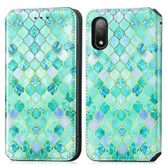 Coque Portefeuille Motif Fantaisie Livre Cuir Etui Clapet S02D pour Sony Xperia Ace II Vert