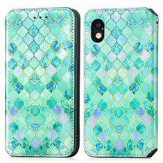 Coque Portefeuille Motif Fantaisie Livre Cuir Etui Clapet S02D pour Sony Xperia Ace III Vert