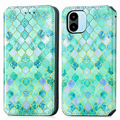 Coque Portefeuille Motif Fantaisie Livre Cuir Etui Clapet S02D pour Xiaomi Poco C51 Vert