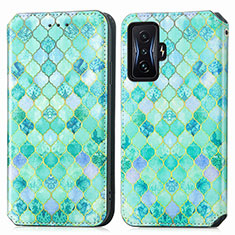 Coque Portefeuille Motif Fantaisie Livre Cuir Etui Clapet S02D pour Xiaomi Poco F4 GT 5G Vert