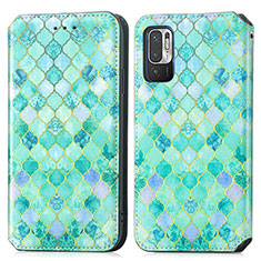 Coque Portefeuille Motif Fantaisie Livre Cuir Etui Clapet S02D pour Xiaomi POCO M3 Pro 5G Vert