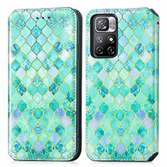 Coque Portefeuille Motif Fantaisie Livre Cuir Etui Clapet S02D pour Xiaomi Poco M4 Pro 5G Vert