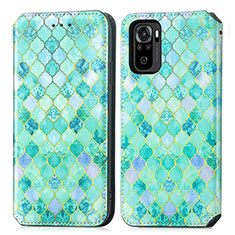 Coque Portefeuille Motif Fantaisie Livre Cuir Etui Clapet S02D pour Xiaomi Poco M5S Vert