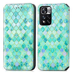 Coque Portefeuille Motif Fantaisie Livre Cuir Etui Clapet S02D pour Xiaomi Poco X4 NFC Vert