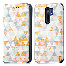 Coque Portefeuille Motif Fantaisie Livre Cuir Etui Clapet S02D pour Xiaomi Redmi 9 Prime India Blanc