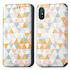 Coque Portefeuille Motif Fantaisie Livre Cuir Etui Clapet S02D pour Xiaomi Redmi 9AT Blanc