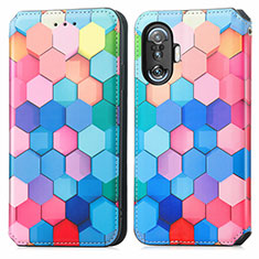 Coque Portefeuille Motif Fantaisie Livre Cuir Etui Clapet S02D pour Xiaomi Redmi K40 Gaming 5G Colorful