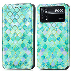 Coque Portefeuille Motif Fantaisie Livre Cuir Etui Clapet S02D pour Xiaomi Redmi Note 11E Pro 5G Vert