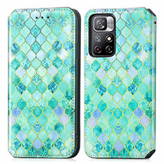 Coque Portefeuille Motif Fantaisie Livre Cuir Etui Clapet S02D pour Xiaomi Redmi Note 11S 5G Vert