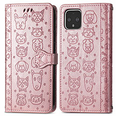 Coque Portefeuille Motif Fantaisie Livre Cuir Etui Clapet S03D pour Google Pixel 4 Or Rose