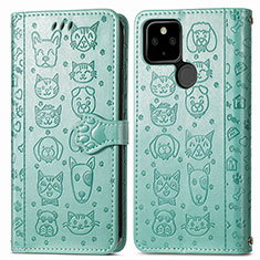 Coque Portefeuille Motif Fantaisie Livre Cuir Etui Clapet S03D pour Google Pixel 5a 5G Vert