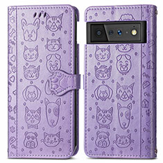 Coque Portefeuille Motif Fantaisie Livre Cuir Etui Clapet S03D pour Google Pixel 6 5G Violet