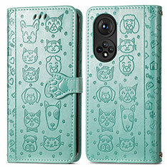 Coque Portefeuille Motif Fantaisie Livre Cuir Etui Clapet S03D pour Huawei Honor 50 Pro 5G Vert