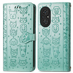 Coque Portefeuille Motif Fantaisie Livre Cuir Etui Clapet S03D pour Huawei Honor 50 SE 5G Vert