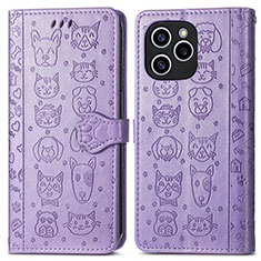 Coque Portefeuille Motif Fantaisie Livre Cuir Etui Clapet S03D pour Huawei Honor 60 SE 5G Violet