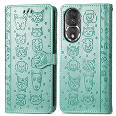 Coque Portefeuille Motif Fantaisie Livre Cuir Etui Clapet S03D pour Huawei Honor 80 5G Vert