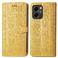 Coque Portefeuille Motif Fantaisie Livre Cuir Etui Clapet S03D pour Huawei Honor 80 SE 5G Jaune