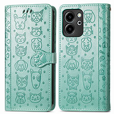 Coque Portefeuille Motif Fantaisie Livre Cuir Etui Clapet S03D pour Huawei Honor 80 SE 5G Vert